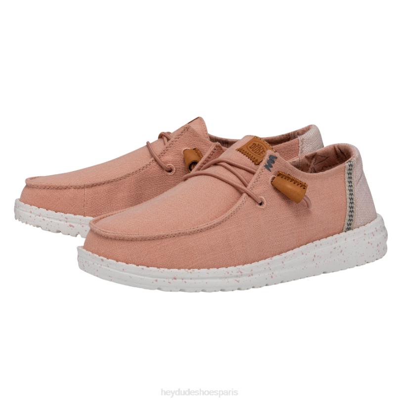 Hey Dude Hommes toile lavée wendy Z628B5 chaussures poussière de rose