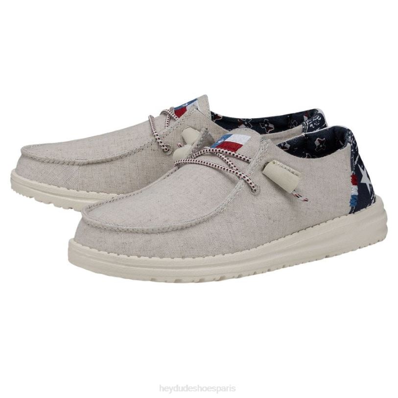 Hey Dude Hommes toile wendy texas Z628B58 chaussures blanc cassé