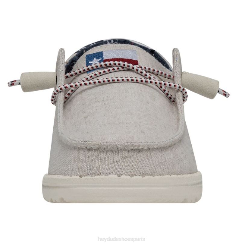 Hey Dude Hommes toile wendy texas Z628B58 chaussures blanc cassé