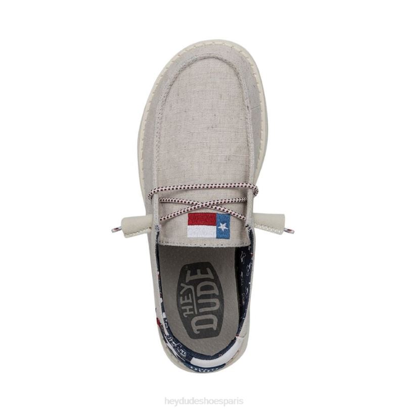 Hey Dude Hommes toile wendy texas Z628B58 chaussures blanc cassé